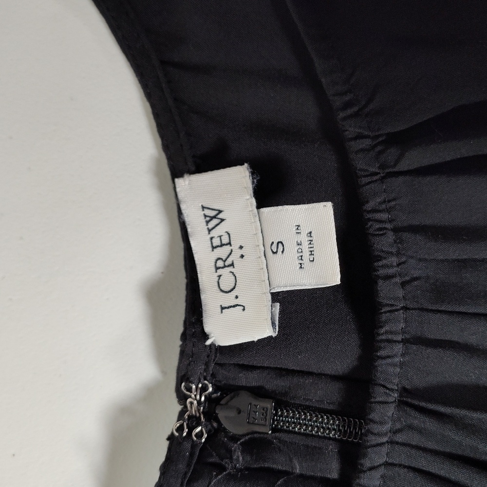 J. Crew Puff-Sleeve Tiered Midi Dress Black S - Picture 8 of 11